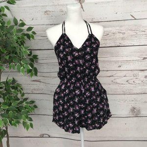 Forever 21 Floral Spaghetti Strap Backless Romper